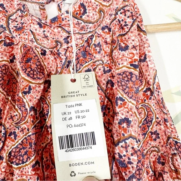 NEW Boden Floral Paisley Halter Sleeveles Blouse Top 20 22 - Picture 6 of 8